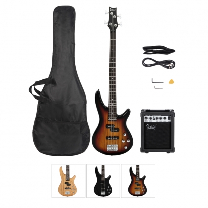 Glarry GIB Bass Guitar Full Size 4 String SS pickups w/20W
