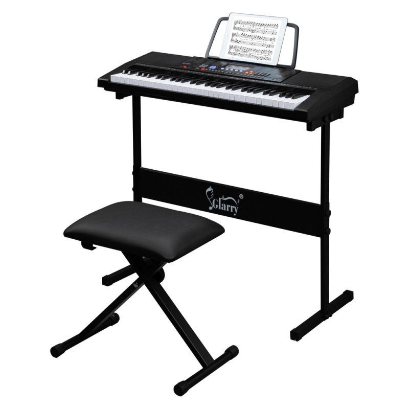 Glarry GEP-104 61-Key Portable Keyboard w/LCD Screen, Microphone