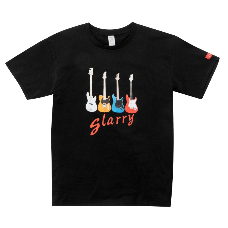 Glarry Adlut 100% Cotton Classic Crew Neck T-shirt Black